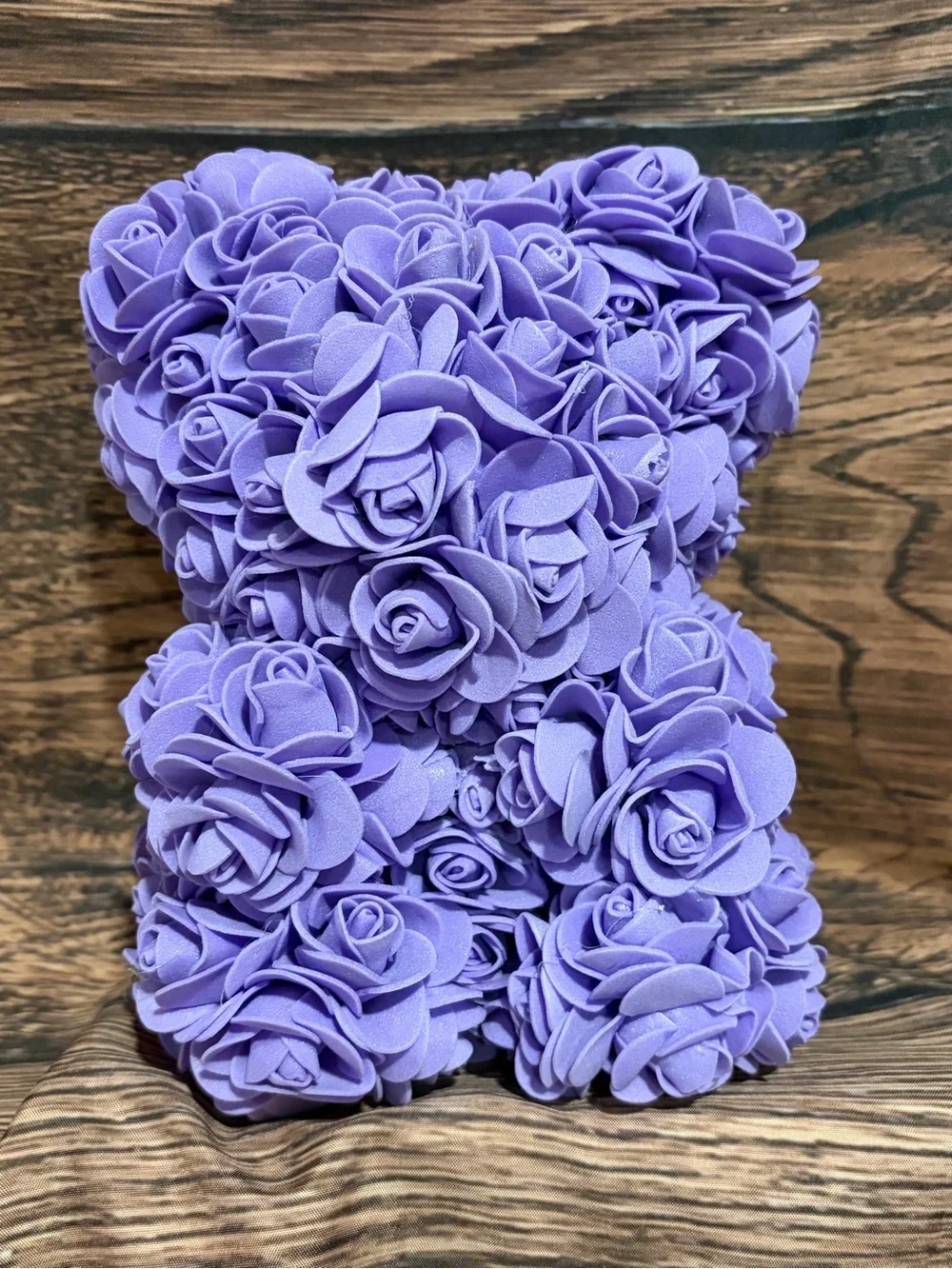 Lavender Rose Foam Bear - Decorative Floral Teddy
